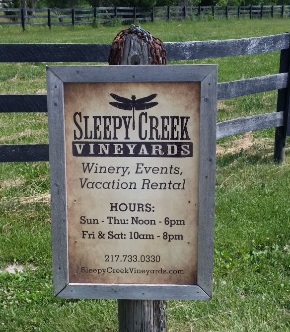 Sleepy Creek Vineyards Sign